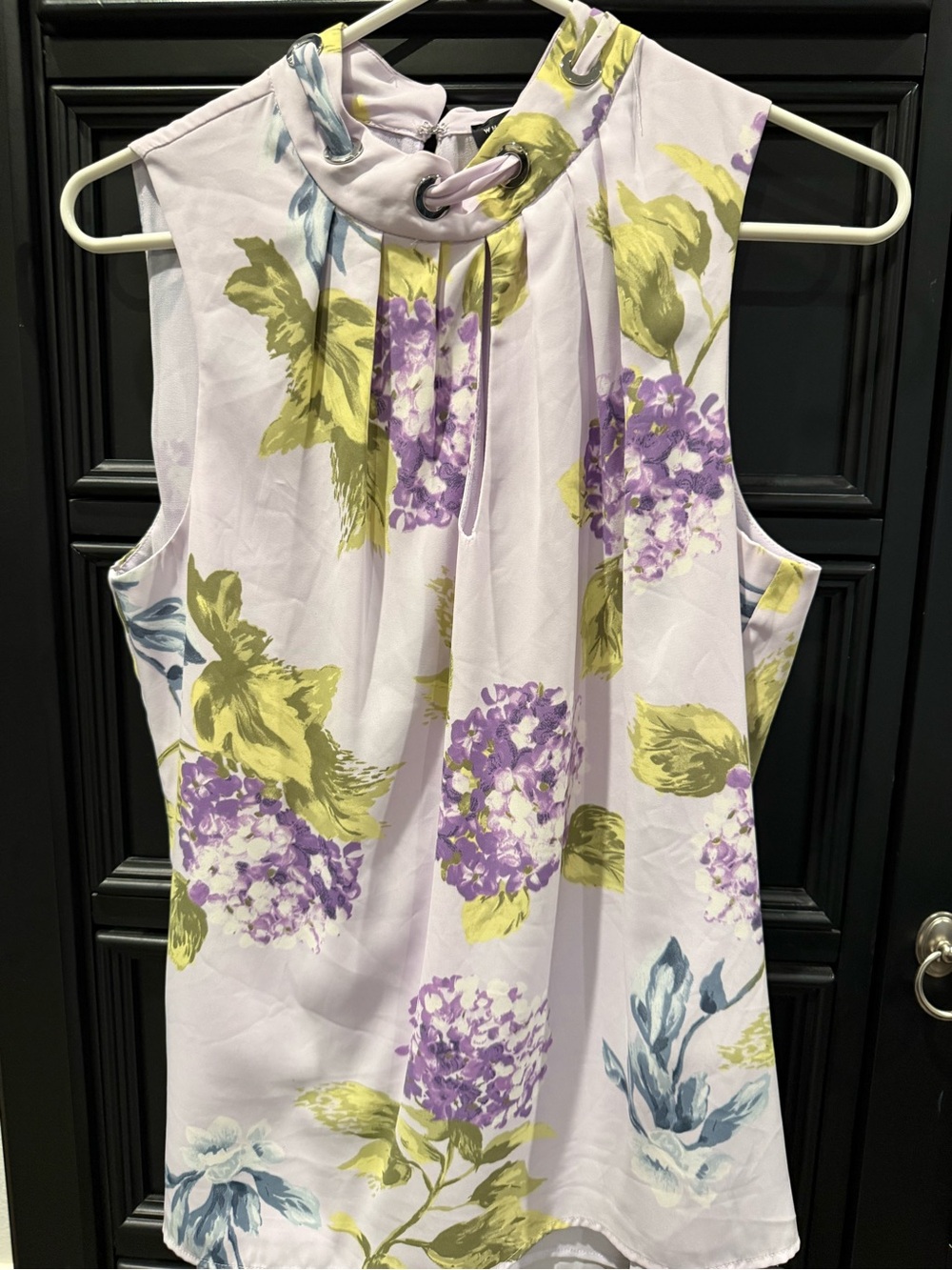 White House Black Market Lavender Floral Halter Camisole